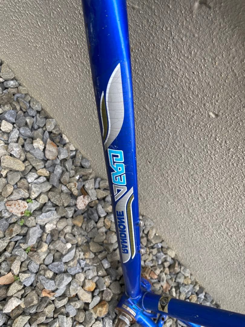 ロードバイク　フレーム　クロモリ　青　ブルー