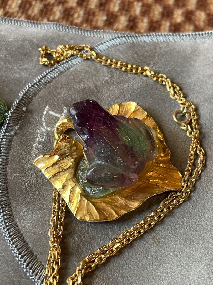 Daum ドーム　 Pate De Verre 蛙 Frog ネックレス