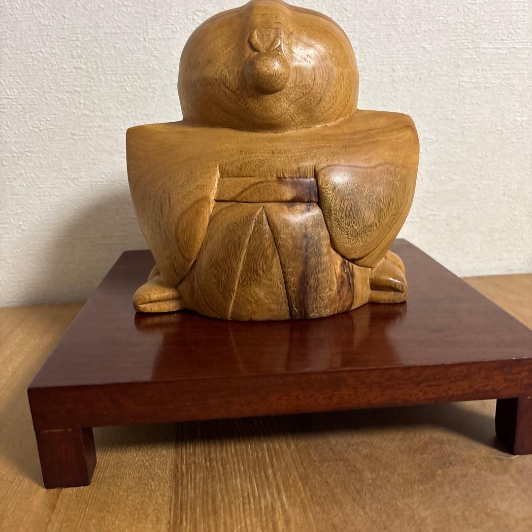 木彫 福助像　縁起物 招福