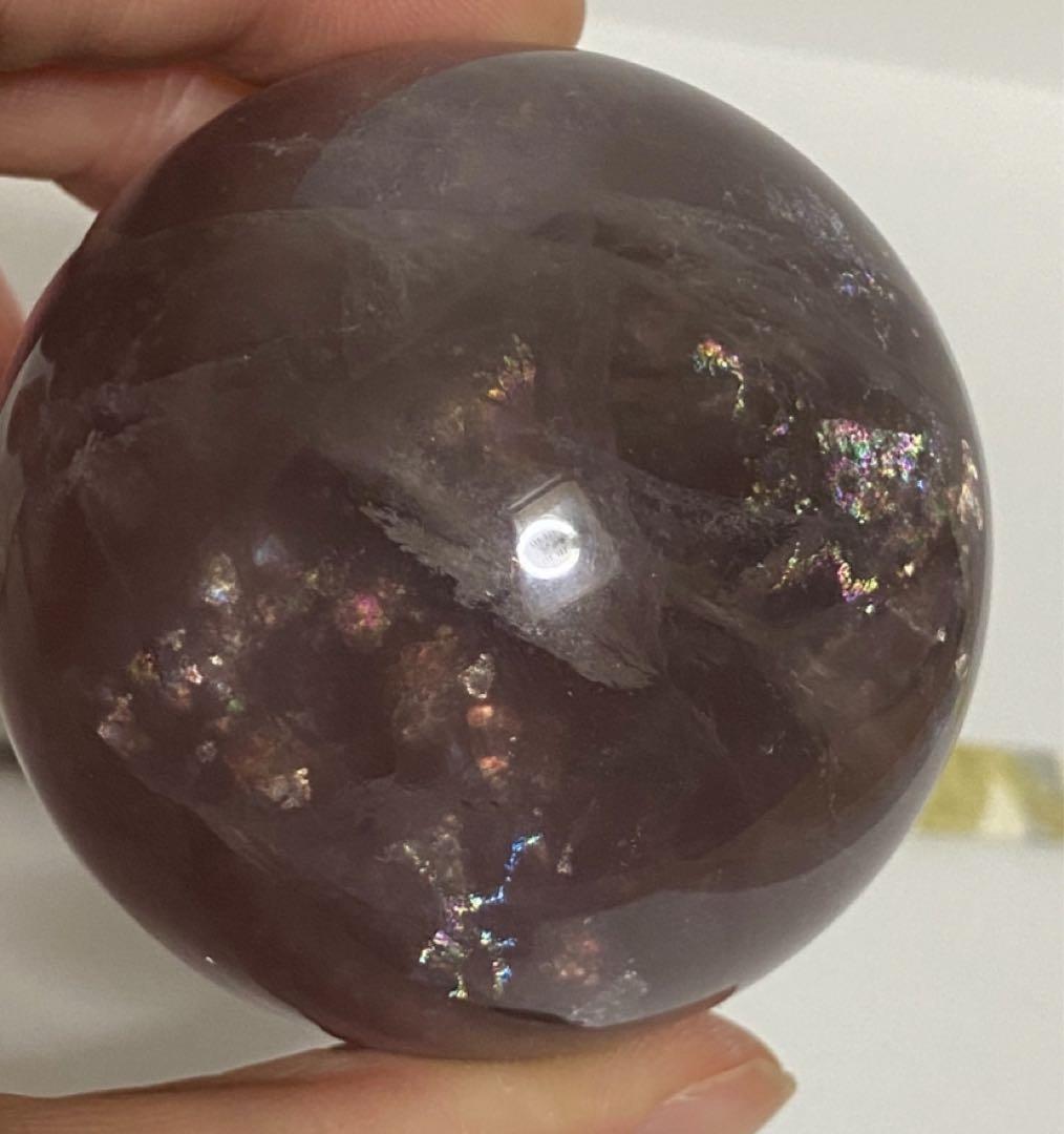 天然石　マイカインフローライト　スフィア　丸玉　大きめサイズ　フローライト　原石