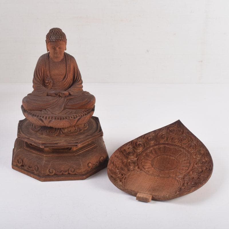 仏教美術　井波彫刻宗家　番匠屋刀　木彫　仏像　共箱　N　8371A