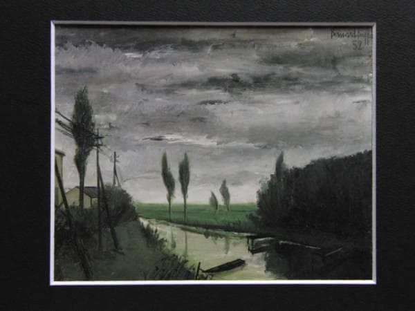 ベルナール・ビュッフェ、「La riviere」、希少画集の額装画、人気作品