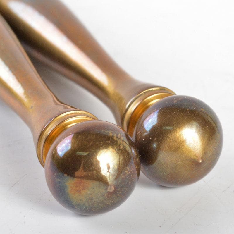 茶道具　釜師　根来茂昌作　宣徳院珠頭火箸　共箱　V　R4658