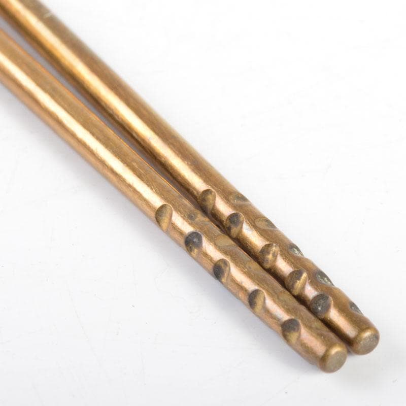 茶道具　釜師　根来茂昌作　宣徳院珠頭火箸　共箱　V　R4658