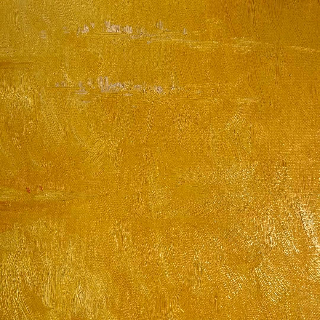 ★秀作★ 手書き油絵 クロード・モネ 睡蓮 黄金色 肉筆絵画 額付き 油彩画