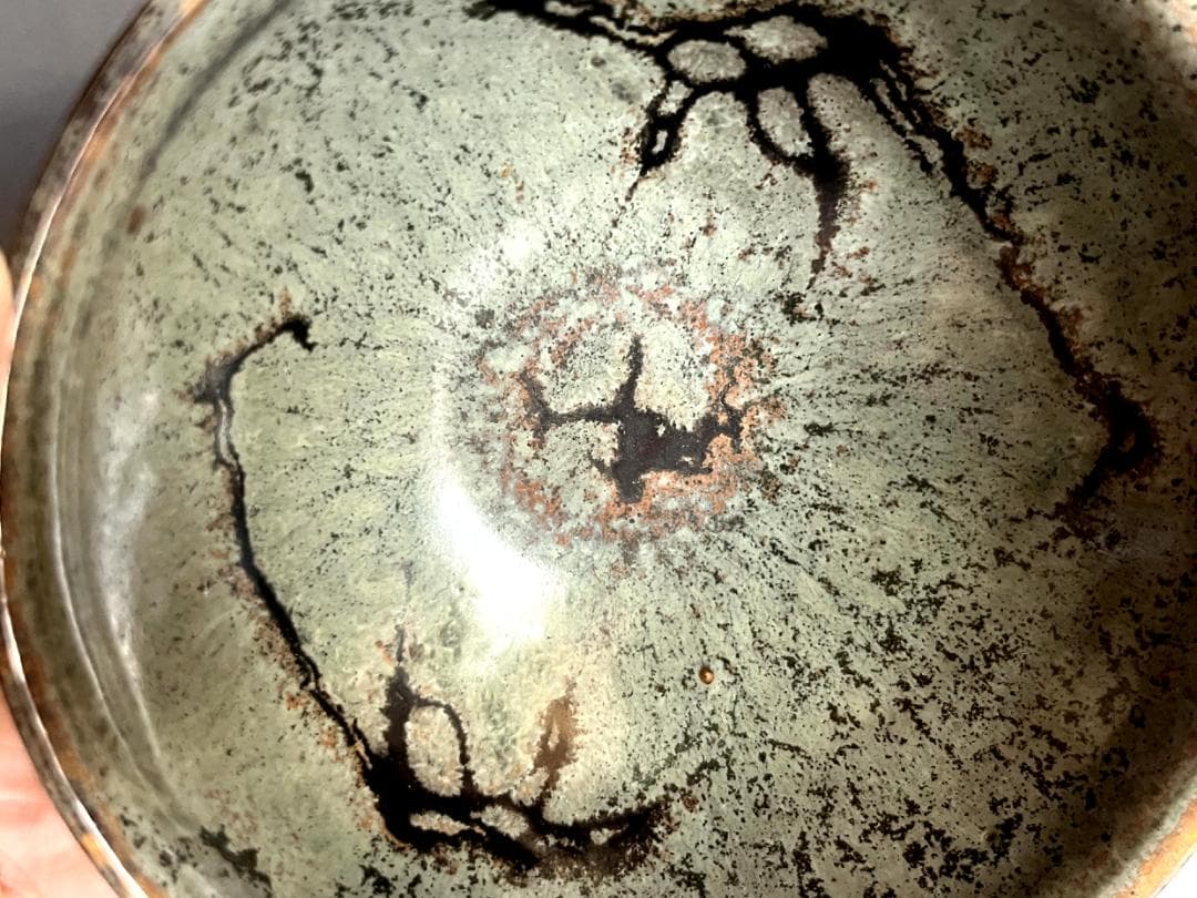 茶碗■茶人放出品！ 玳玻中国天目茶碗 宗 古茶碗 古玩 唐物 時代物 骨董品■