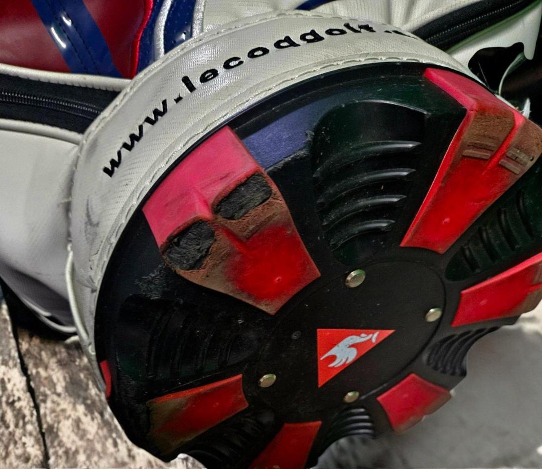 送料無料/美品　le coq e golf 高級エナメル大型ゴルフバッグホワイト