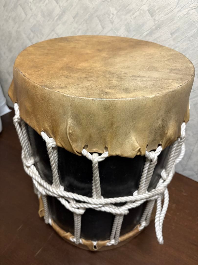 和太鼓 木製 円筒形 皮製