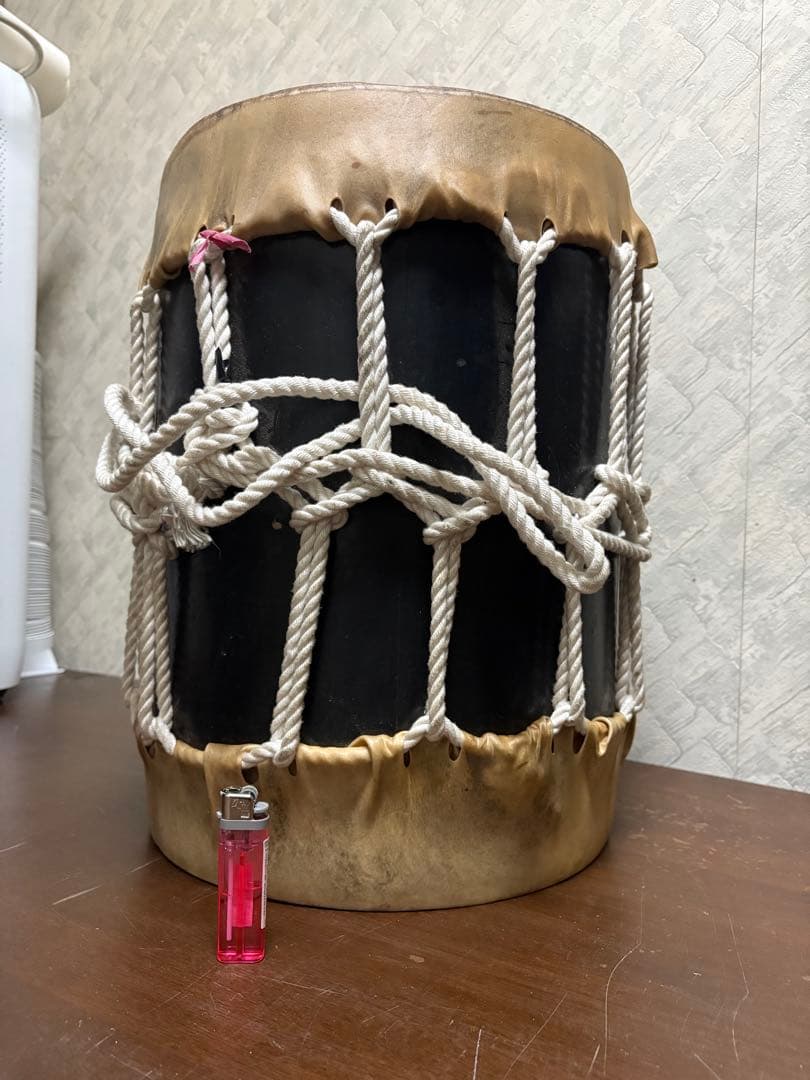 和太鼓 木製 円筒形 皮製