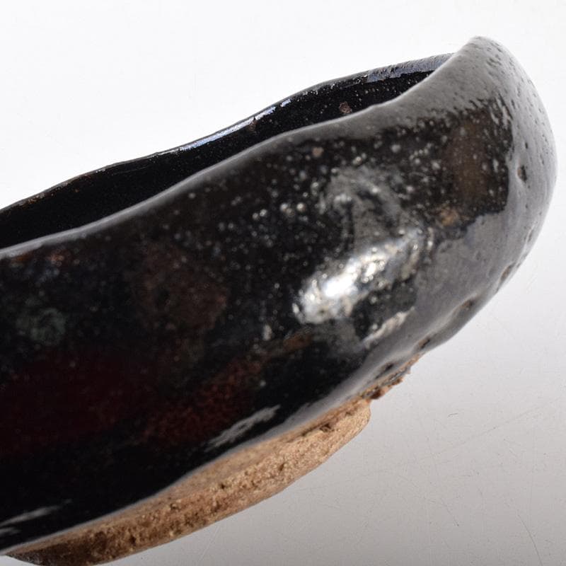 茶道具　楽吉左衛門　黒楽平茶碗　時代箱　V　R7636