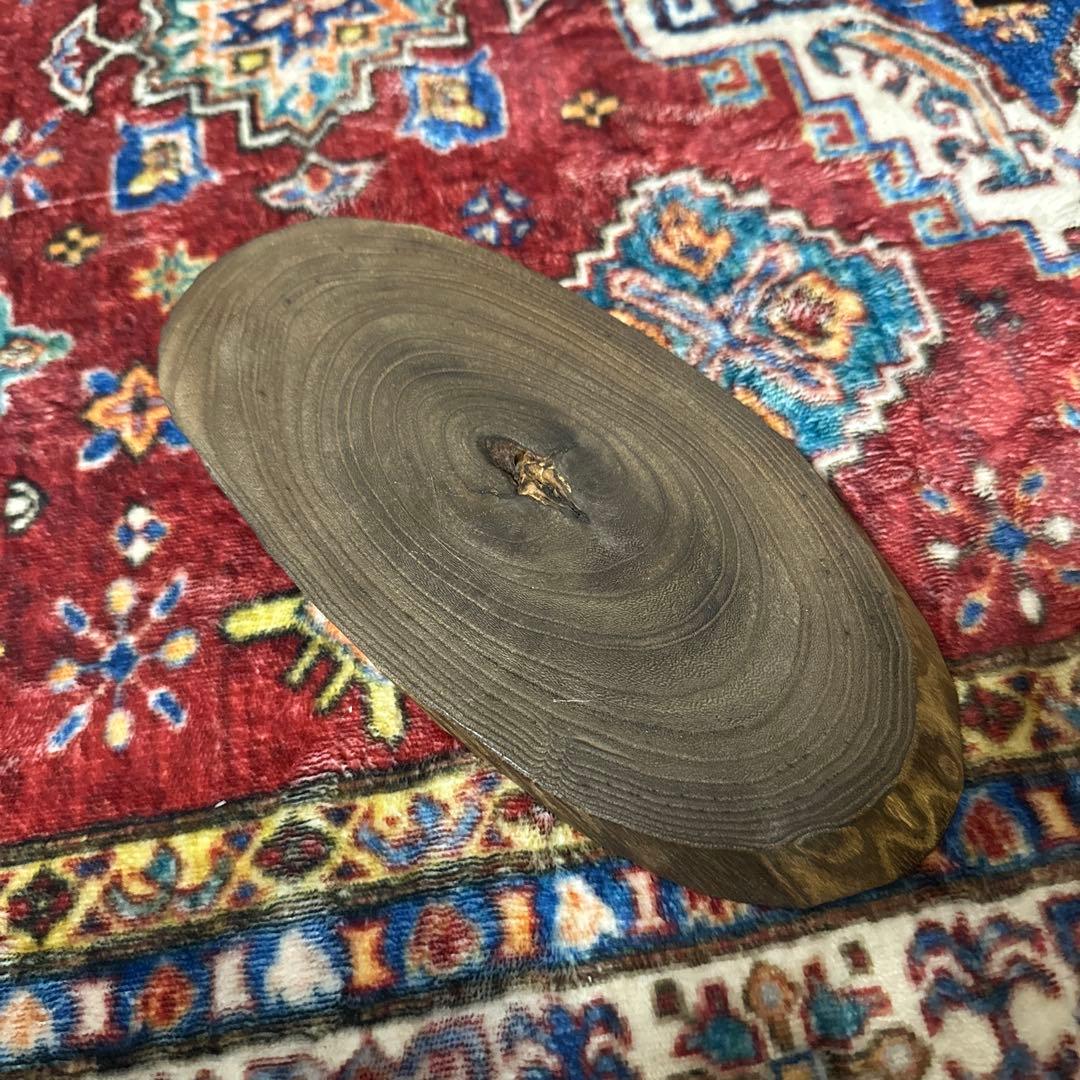 木製楕円形オブジェ プレート