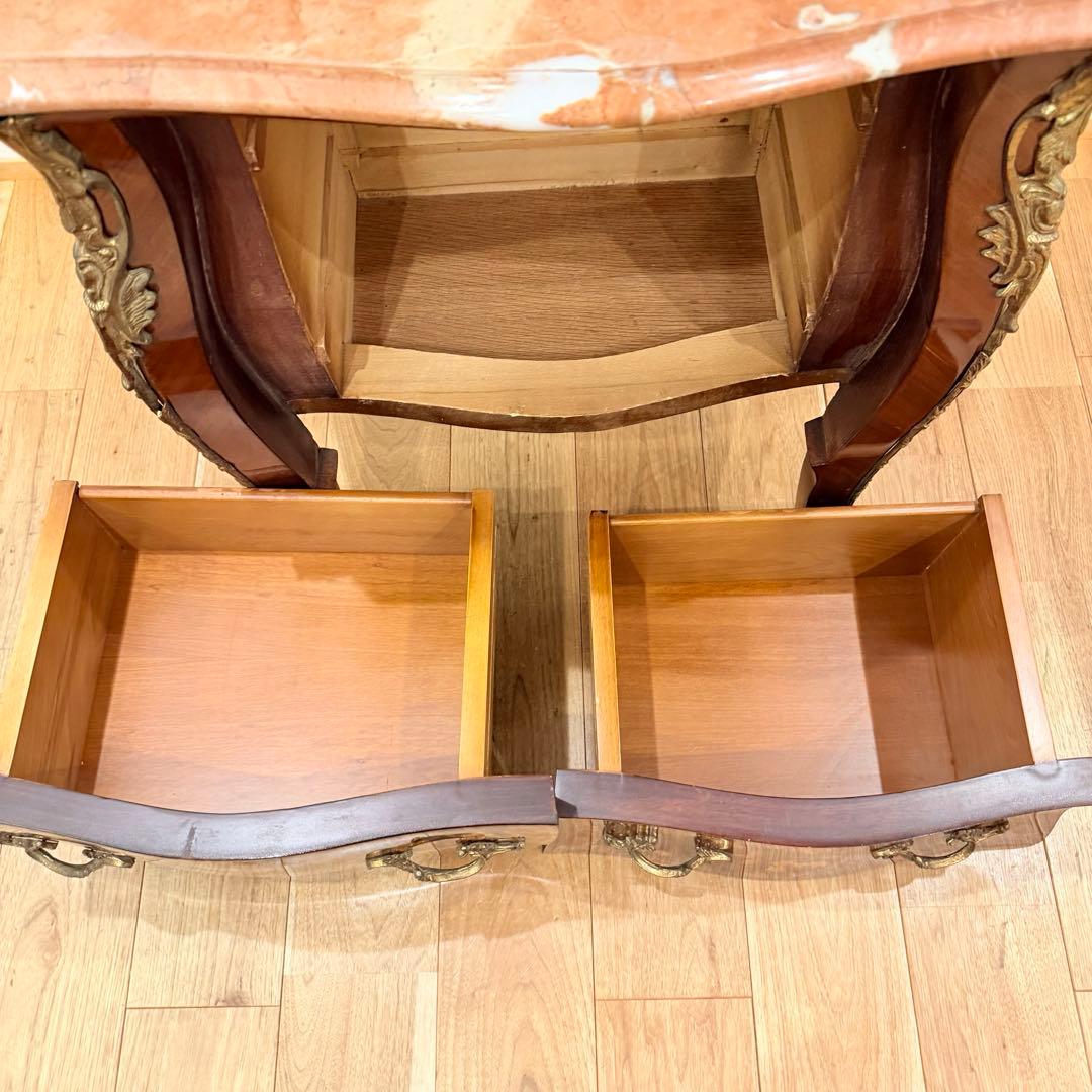 店舗 撮影用 空間が一気に映える 猫脚 アンティーク チェスト 大理石天板 象嵌