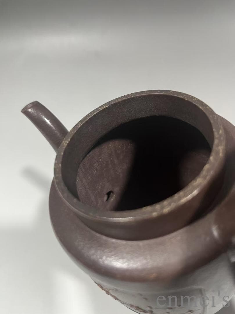 中国古美術 中国宜興 紫砂壺 賞杯壺 大清乾隆年制款 原鉱紫泥 急須 水差し