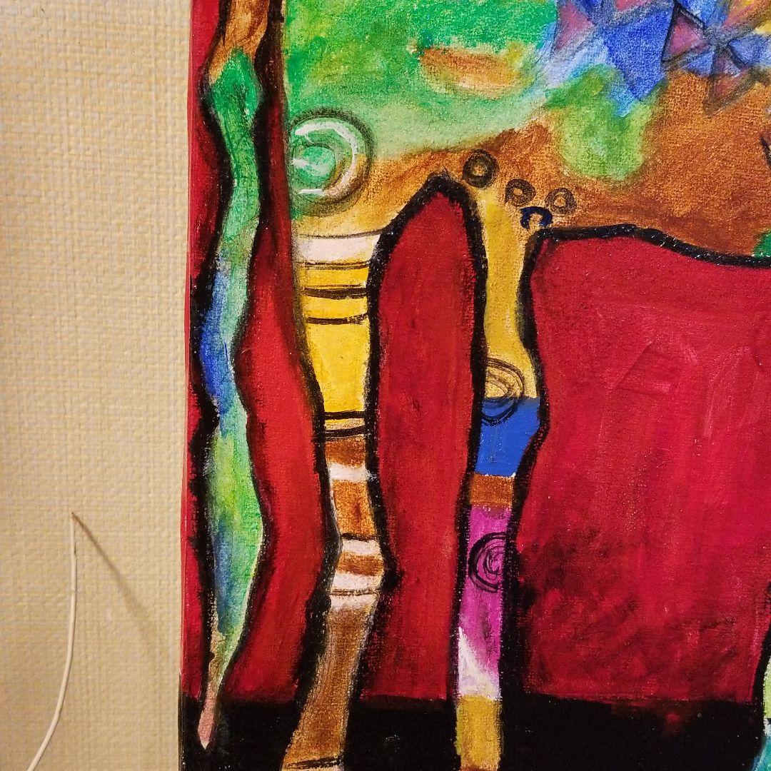 油絵　saosao　ベストフレンド*ヘラジカと鳥