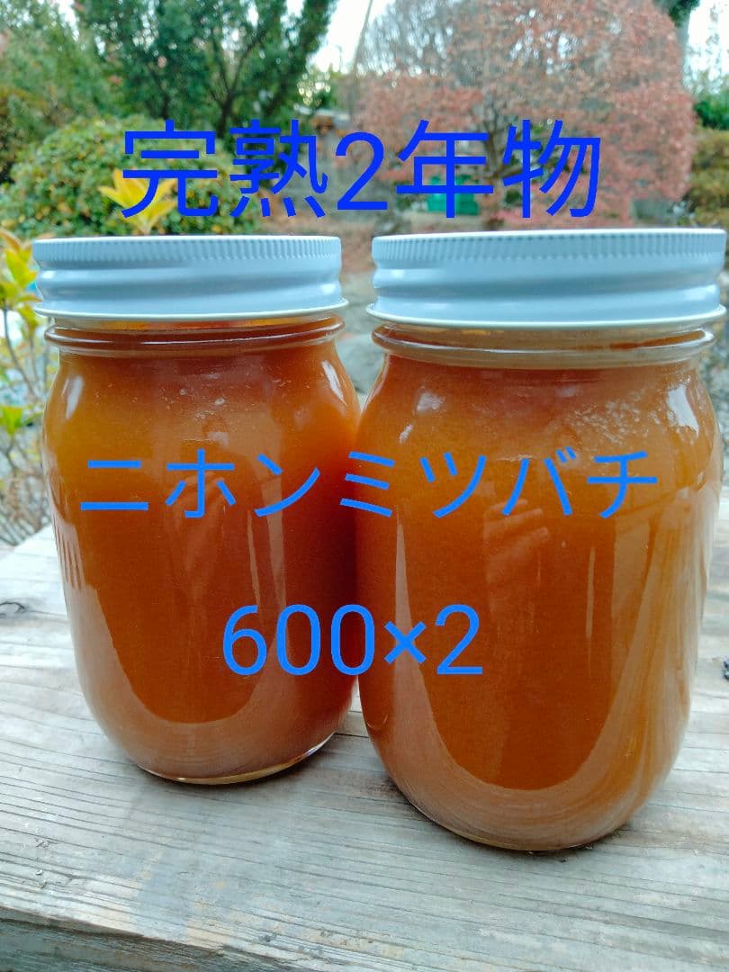 日本蜜蜂　百花蜜　600g×2　天然非加熱　　完熟2年物　ハチミツ