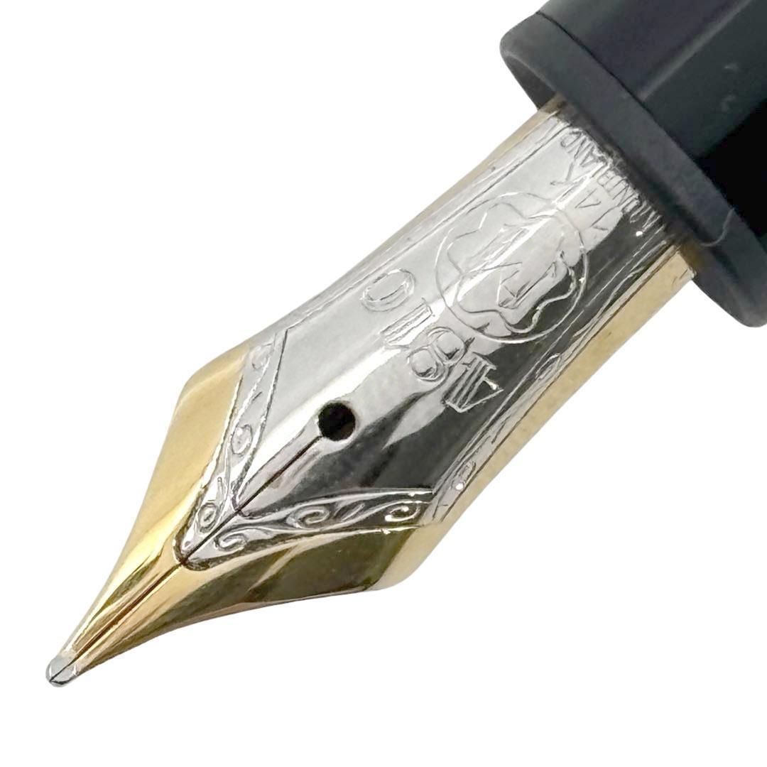 【美品】モンブラン 万年筆 146 剣先14K ブラック/ゴールド 2Q42