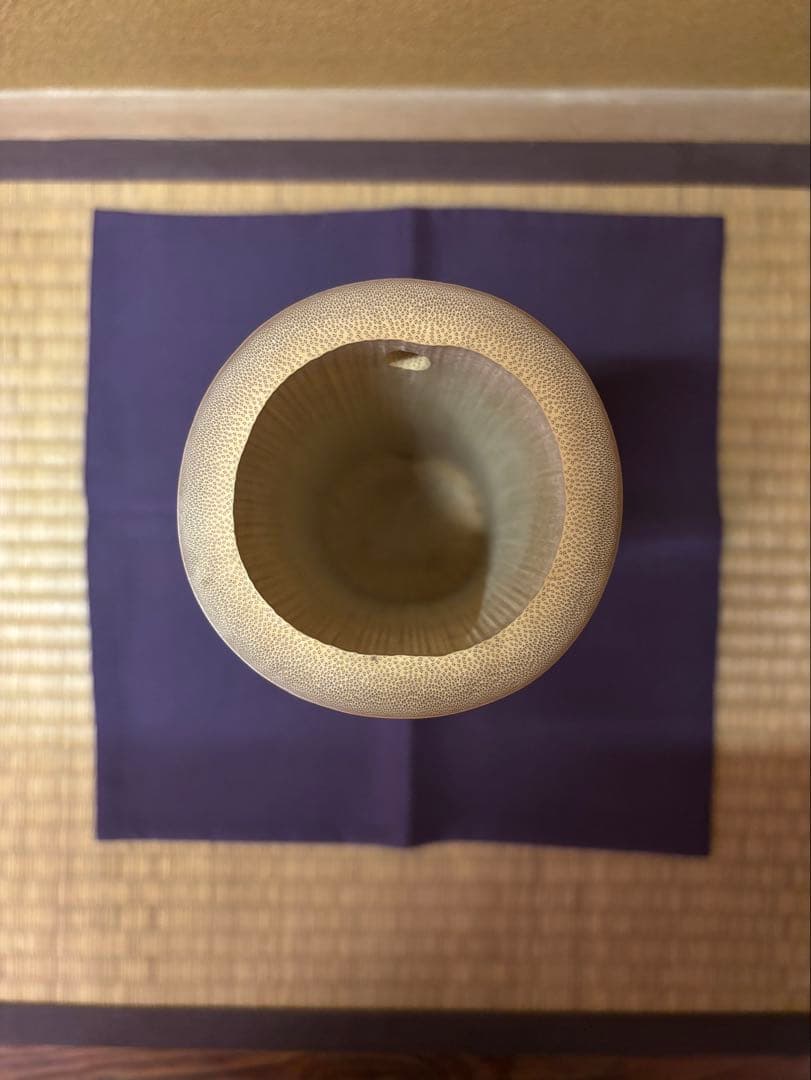 武者小路千家　12代　愈好斎　尺八花入　「出藍」　竹花入　茶道具