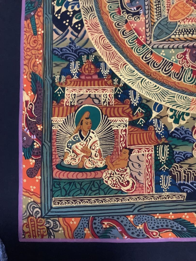 《 チベット密教　新品　1点物 》 手描き　曼荼羅　仏陀　釈迦　仏画　仏教　d3