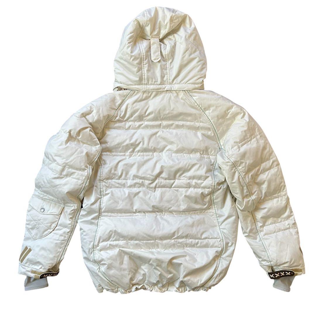 【美品】RIPZONE ダウン スノーボードウエア L多機能＆未使用 ファー 白