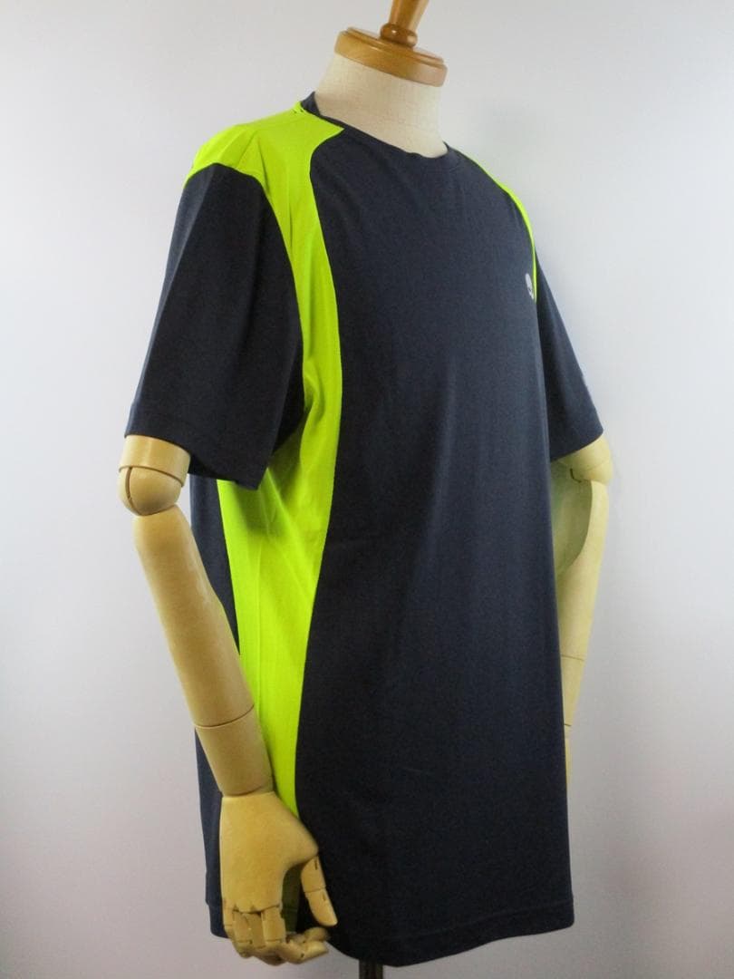 【ハイドロゲン・テニス】インレイ・テックＴシャツ★未使用★XLネイビー×イエロー