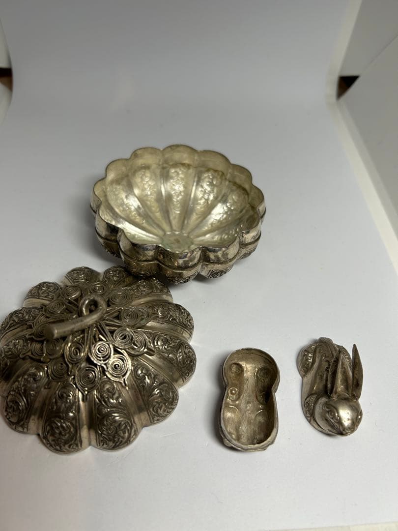 銀製　かぼちゃ119グラム＆うさぎ 12グラム セット　T900 シルバー