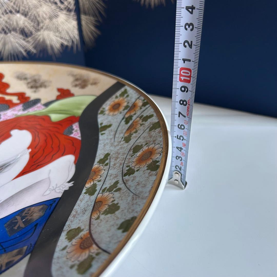 浮世絵　春画 金彩 手描き　希少特大サイズ　大皿 41cm