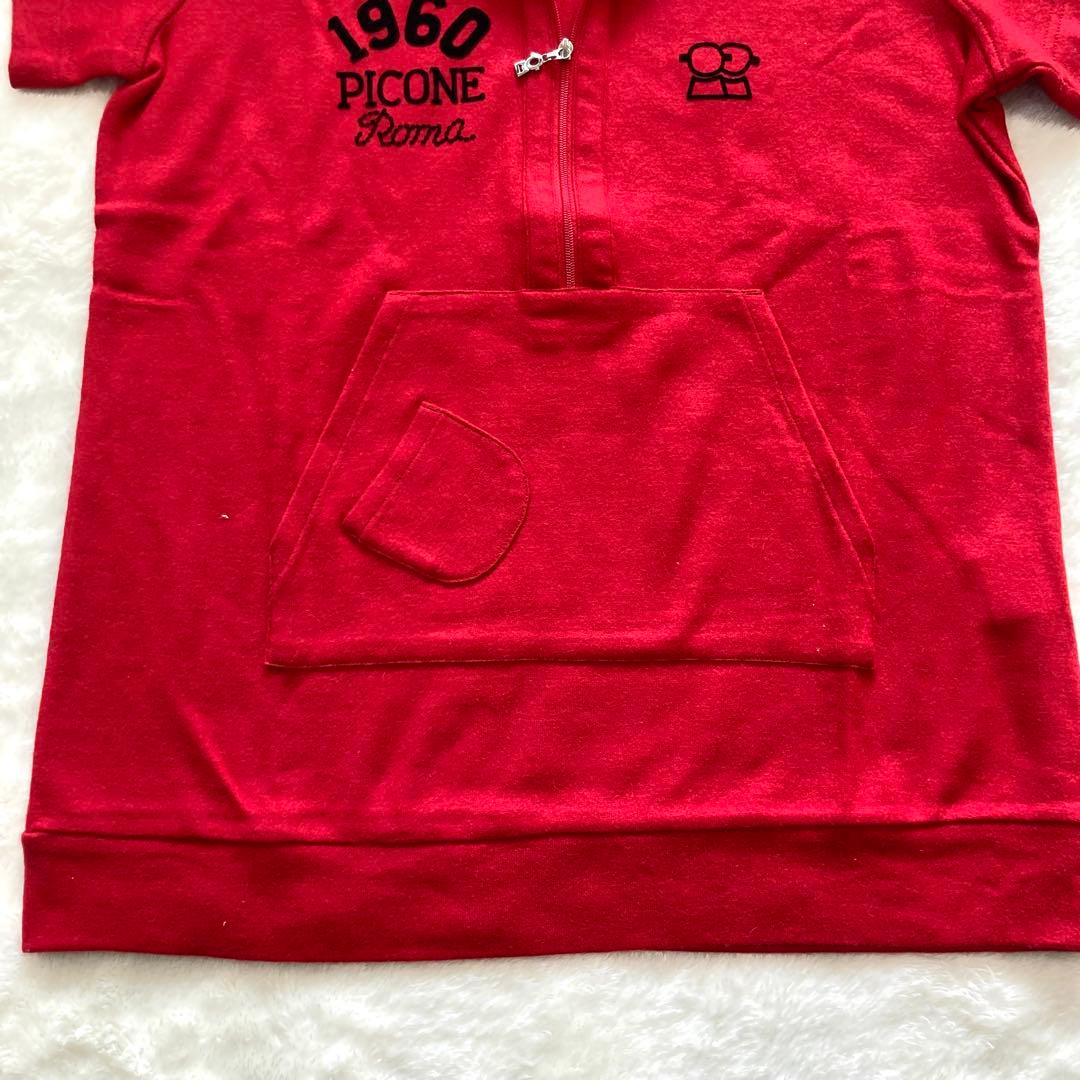 【新品】ピッコーネクラブ ウール100% ハーフジップ プルオーバー 赤　ゴルフ