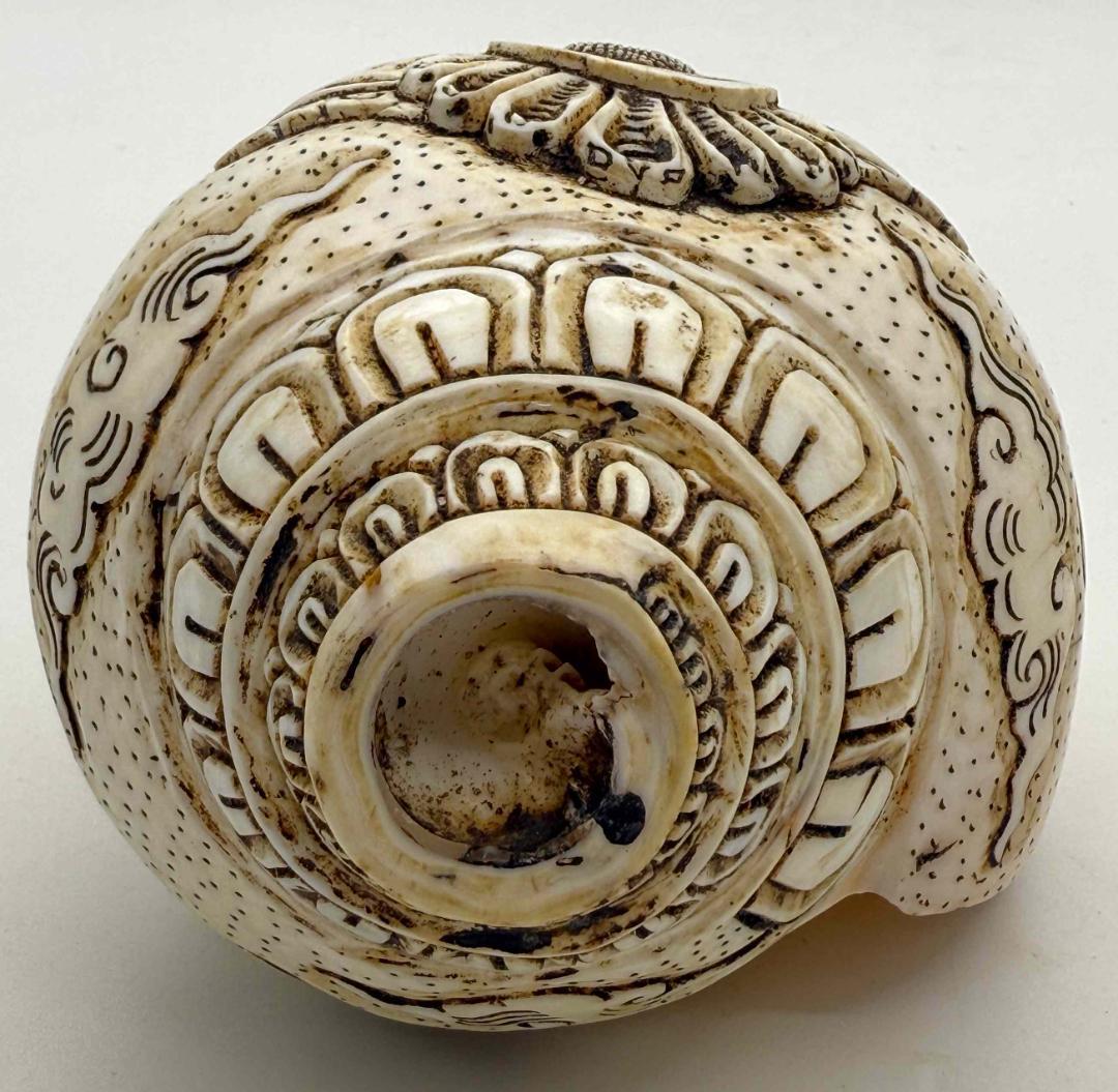 ◆チベット密教法具　法螺貝（シャンカ）・ナーガールジュナ（龍樹)