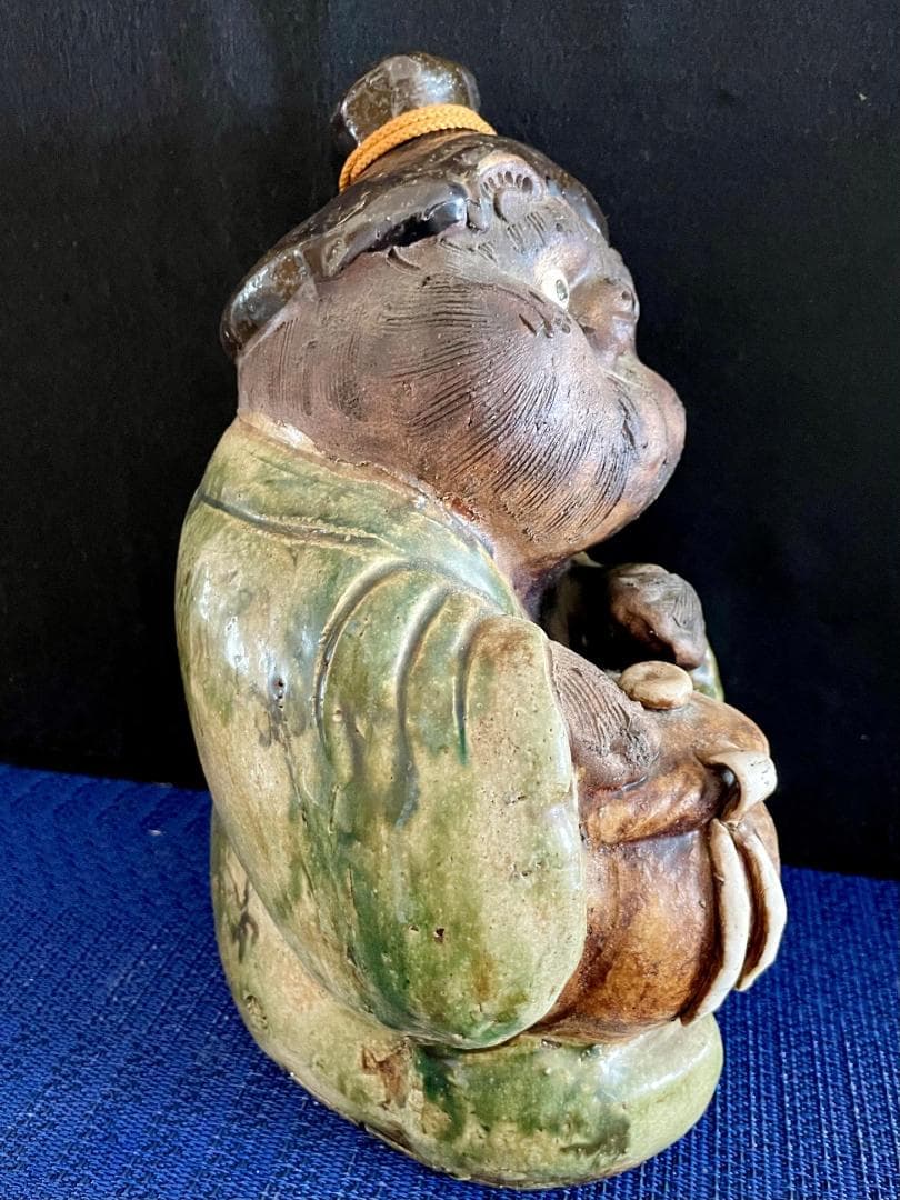 【信楽焼狸】陶器、置物 縁起物 招福開運 H28 中古