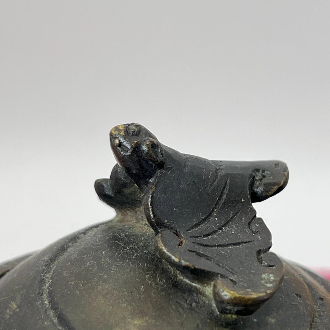 【週末セール】上海骨董街　茶瓶　銅製　大明宣徳年製刻印あり　上海骨董街