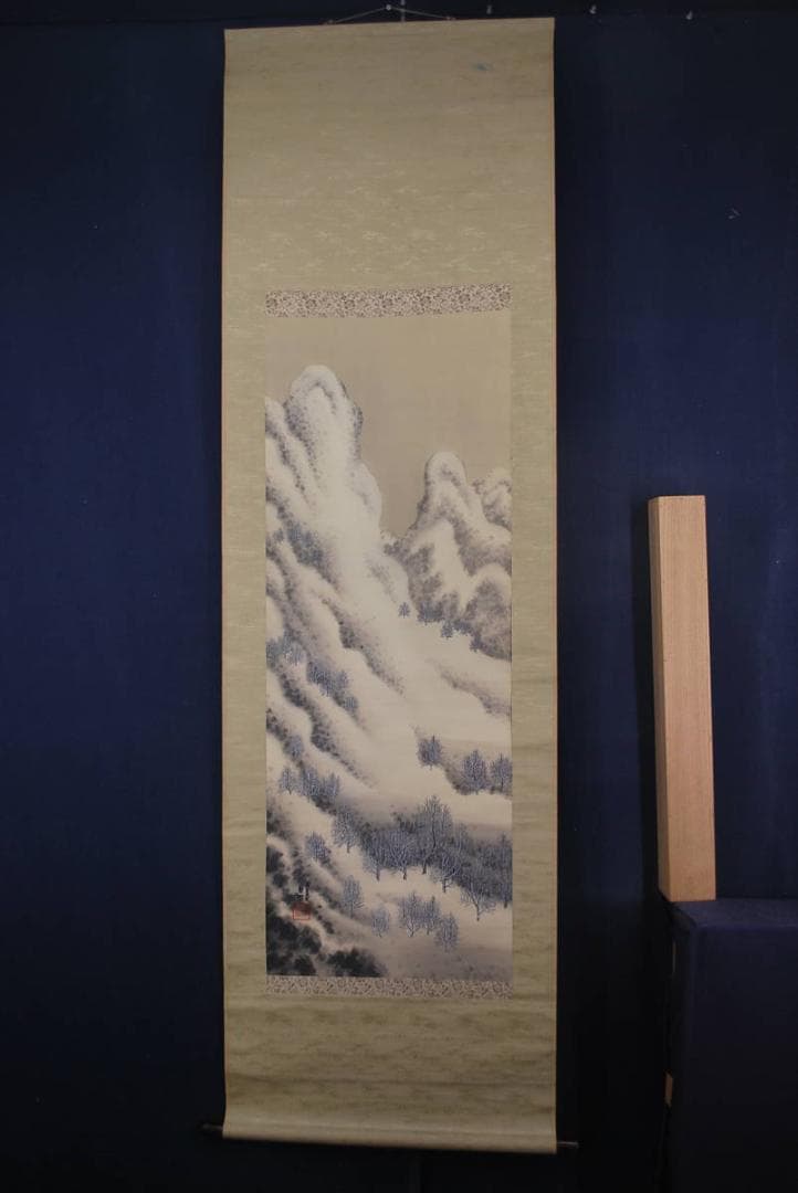 【真作】勢園/雪景山水図/掛軸☆宝船☆Ｔ-99 JM