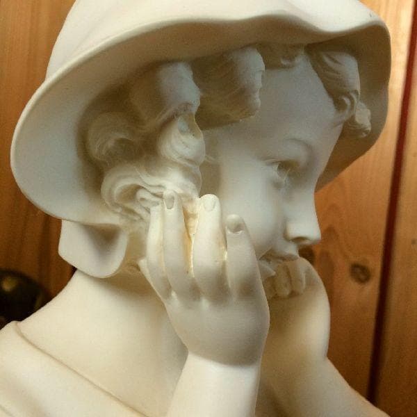 イタリアン ヴィンテージ*ジュゼッペ・ベッシ*少女の胸像*伊製 石膏オブジェ