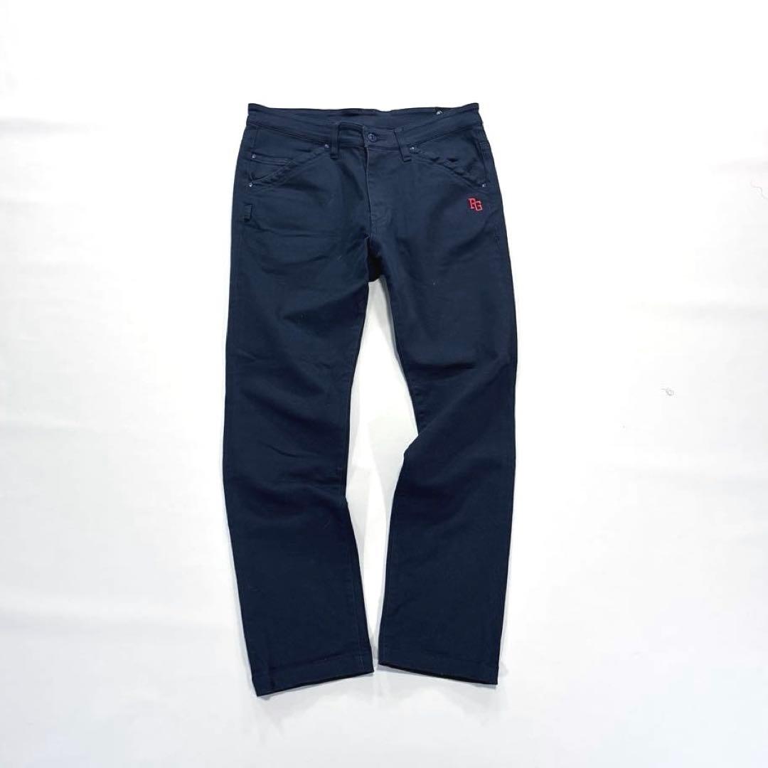 パーリーゲイツ　4/M ロングパンツ　ネイビー　ロゴ刺繍　オールシーズン