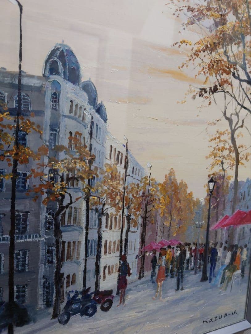 森下一夫 「ランブラス通り」真筆 油絵 絵画 油彩 スペイン F6