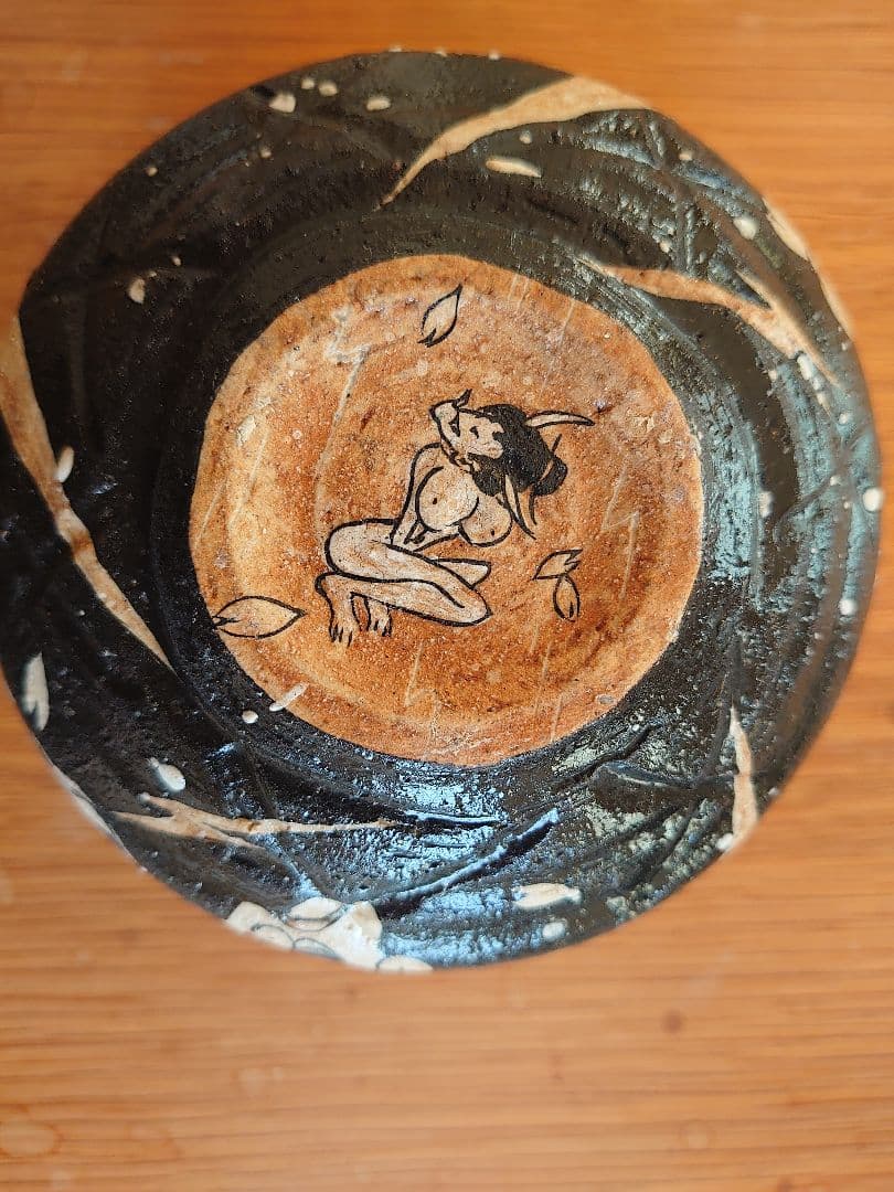 大和三郎　池田省吾　織部酒碗　雷神