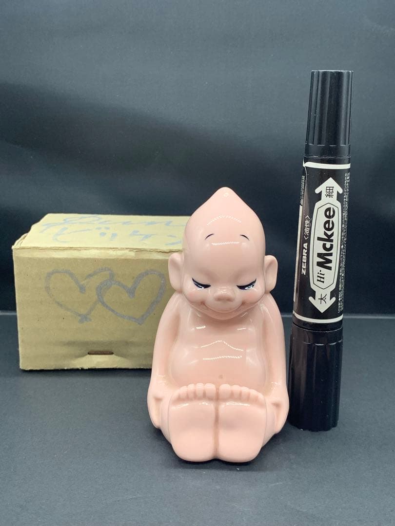 内藤ルネ　ビリケン　サイン入り箱　陶器