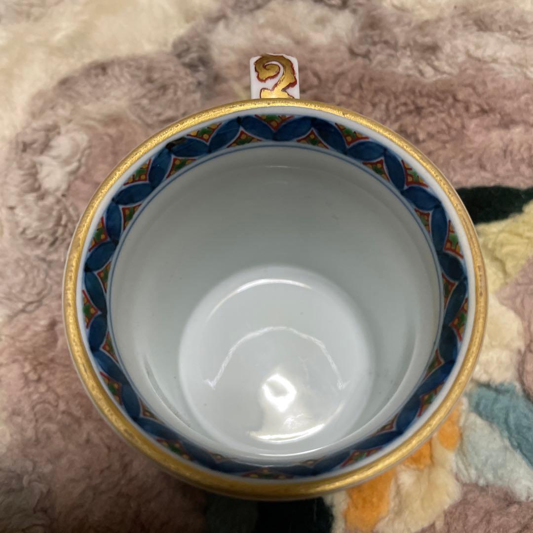 有田焼 名匠 村上玄輝作 金彩七宝地文　モーニングカップ細密共箱保証品　柿右衛門