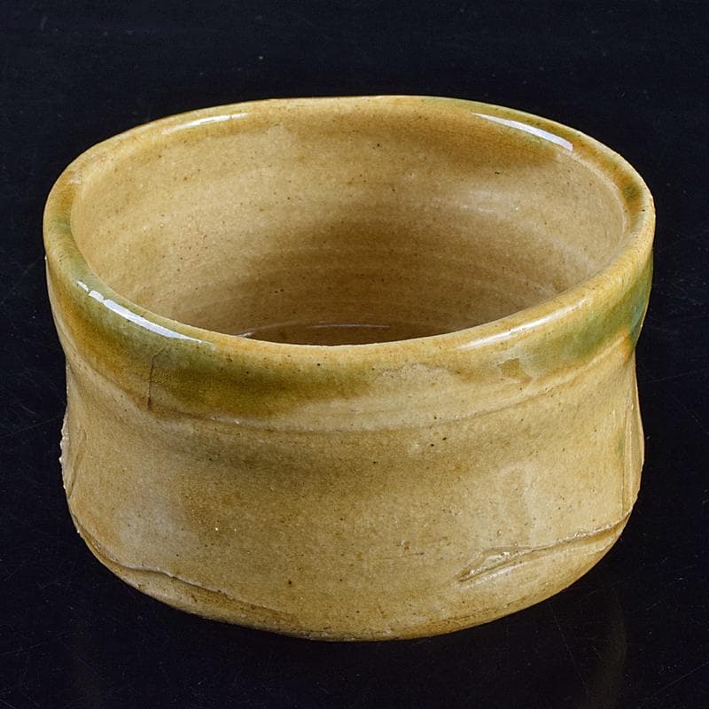 北大路魯山人作　織部焼　茶碗　共布　黒田陶々庵極め箱　M　R7647