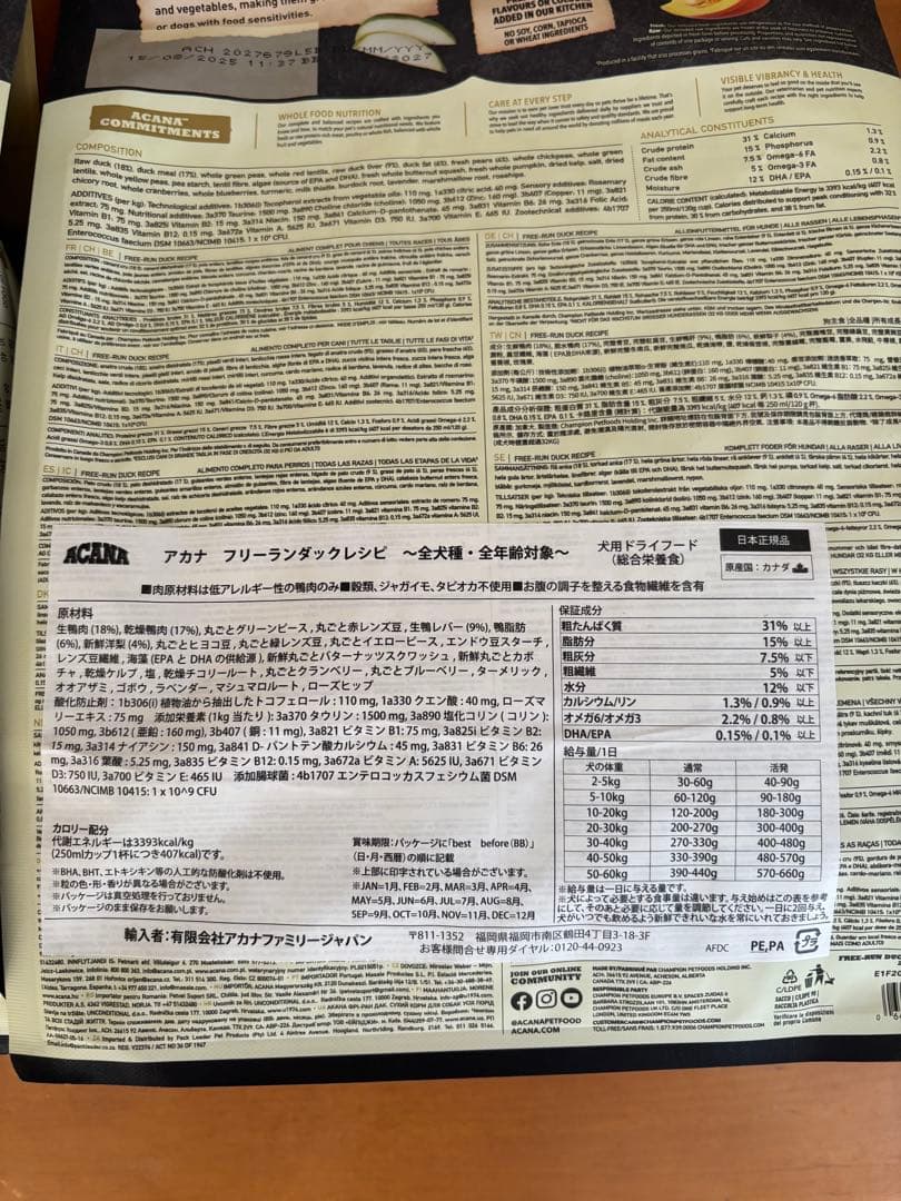 ACANA (アカナ) ドッグフード フリーランダック 2袋