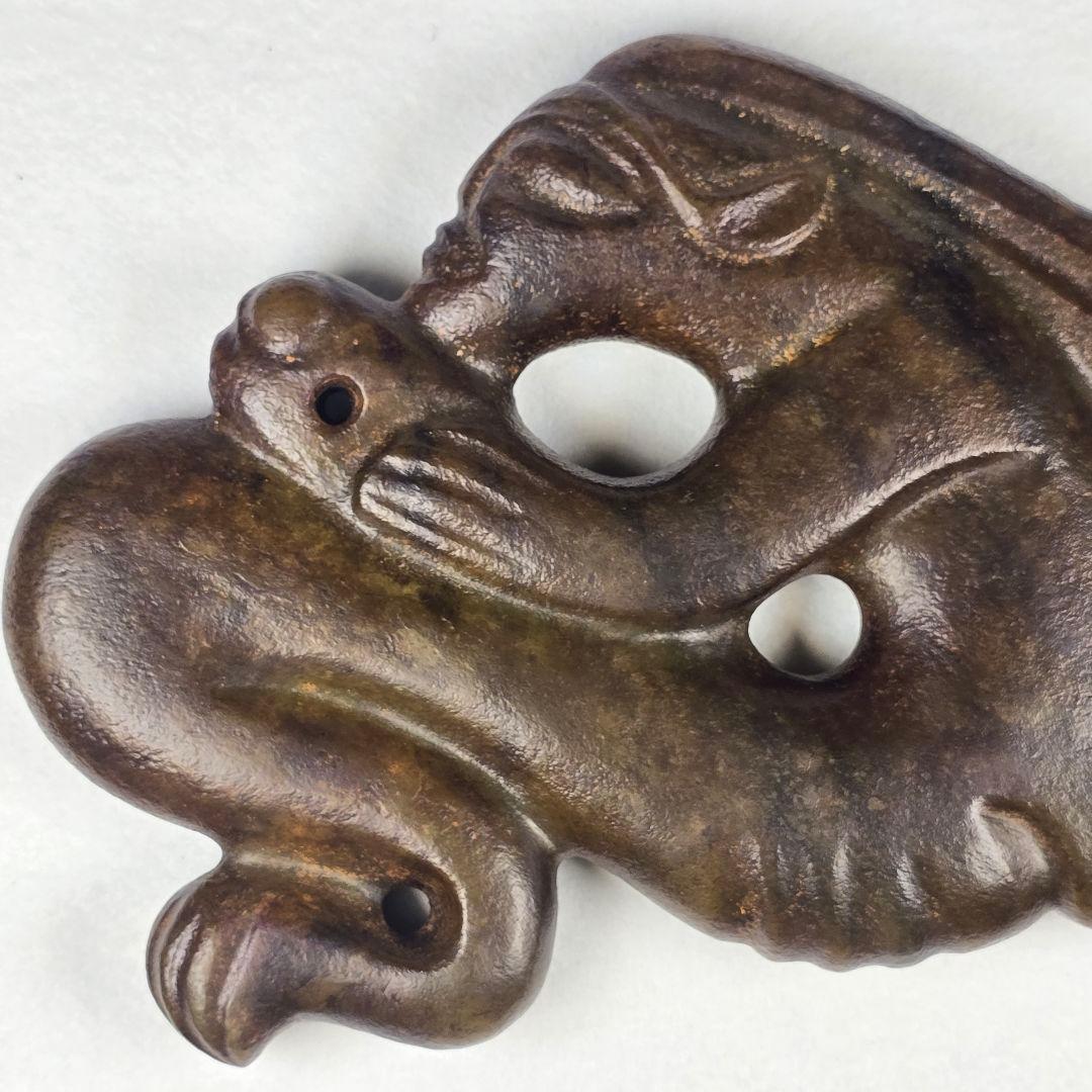 大型祭祀器 上古石器 河磨玉 紅山文化 太陽神追日像 霊の媒介 巫観石器 置物