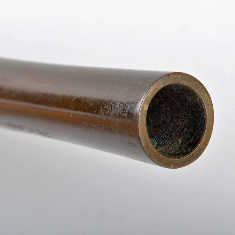 平安　邃古居　秦蔵六造　青銅一枝瓶　鶴首瓶　共箱　D　R4322