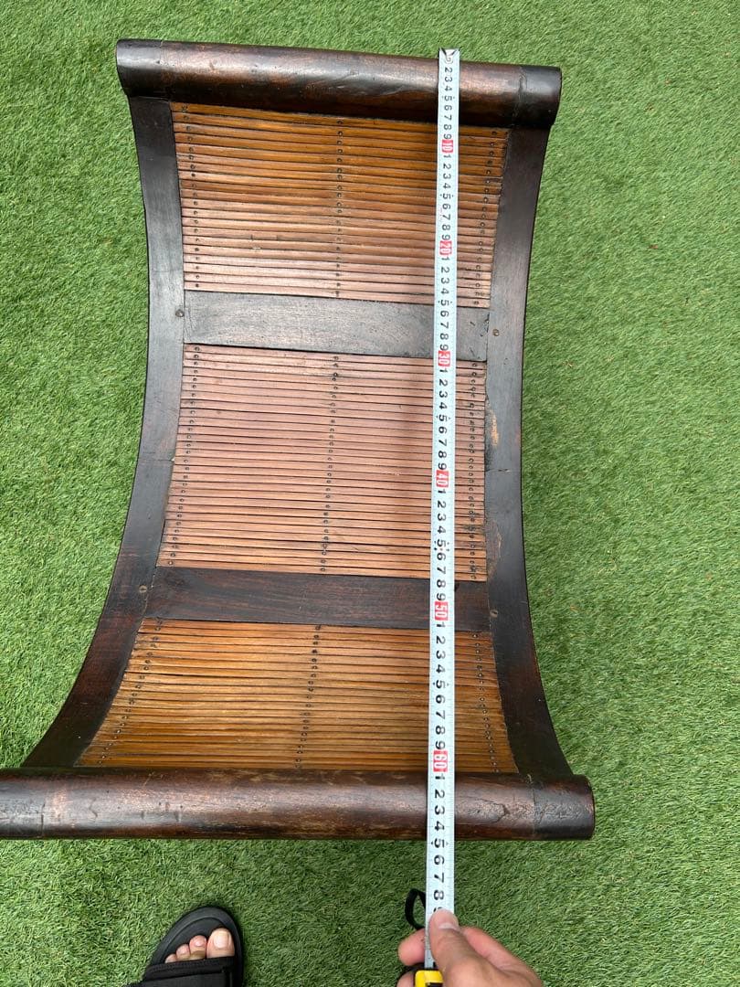 アンティーク調 木製スツール／玄関ベンチ 腰掛け椅子 カーブデザイン