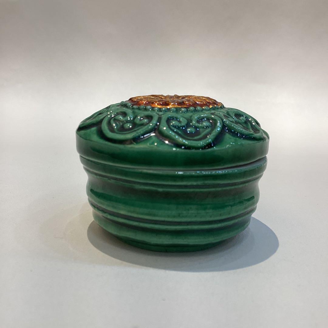 交趾　竹節香合　中村翠嵐作