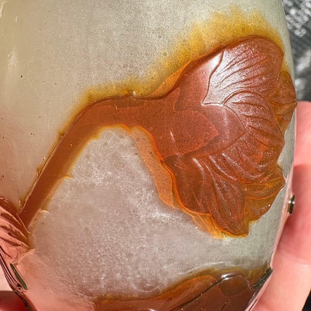 エミールガレ ガレ galle ウランガラス コップ ぐい呑み 花器 小さい壺