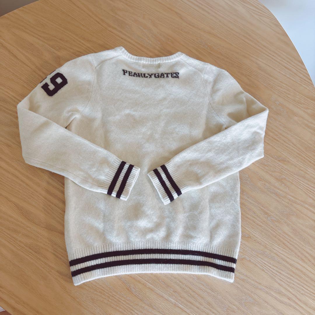 パーリーゲイツ レディース 羊毛 カシミヤ セーター ホワイト 白 長袖 0