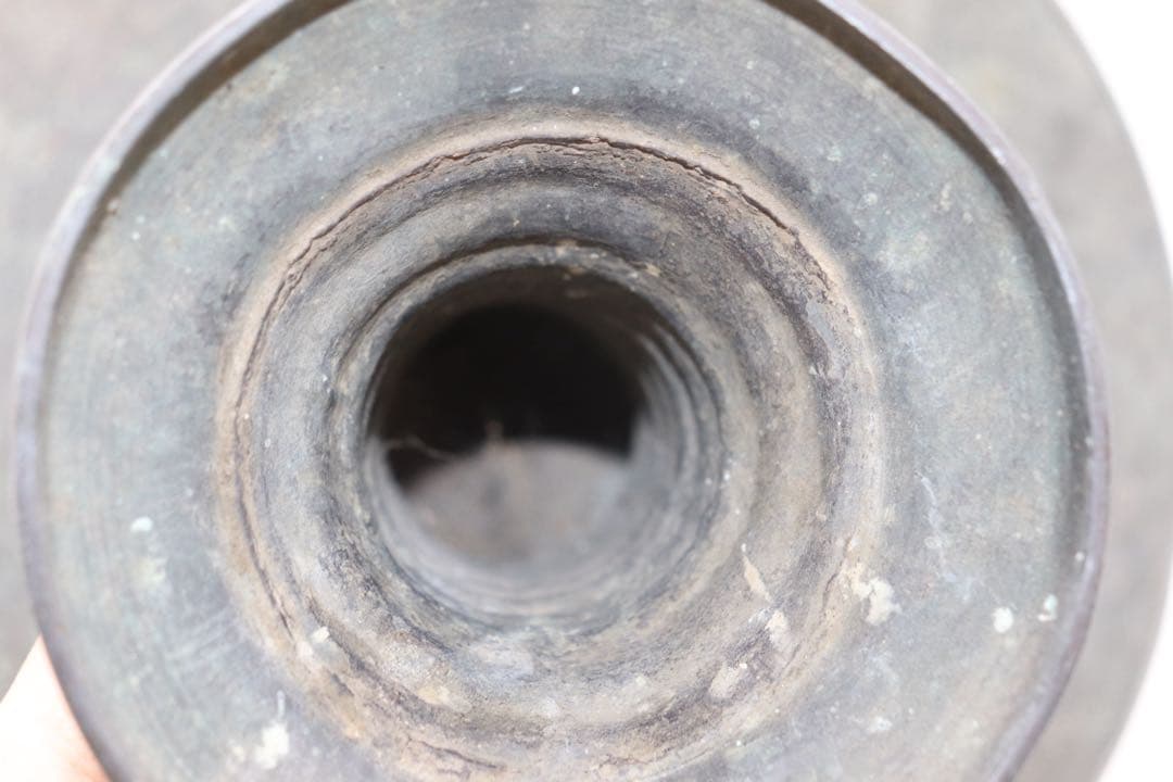 時代　銅製　薄端　花器　茶道具　送料込み250920