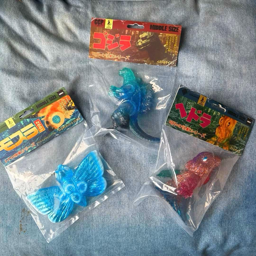 新江ノ島水族館限定 ゴジラvs江ノ島 ソフビ ヘドラ モスラ 3点セットえのすい