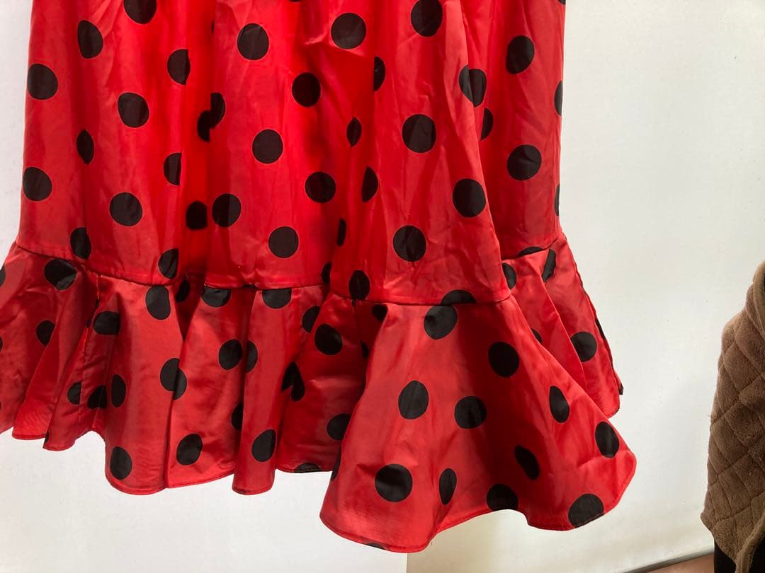 フラメンコツーピス 赤と黒の水玉