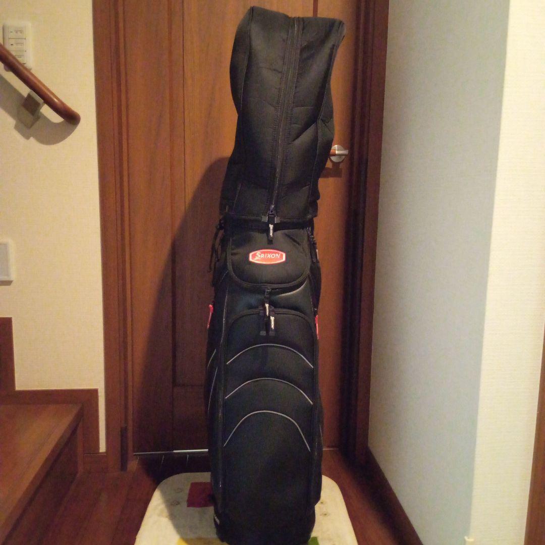 【中古】Srixon ブラック キャディバッグ フード付き　6分割式　9型