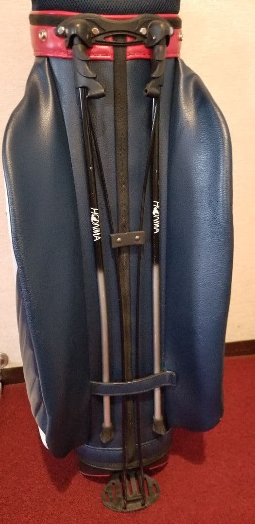 本間ゴルフ　キャディバッグ　スタンド式　9.5型 レッド